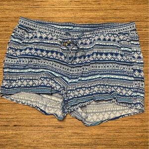 Old Navy Blue and White Geometric Shorts